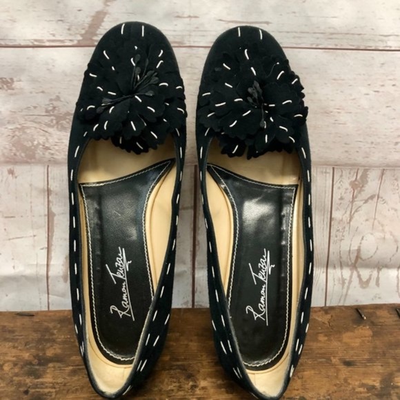 Ramon Tenza Suede Stitched Ballet Style Flats - Picture 3 of 7